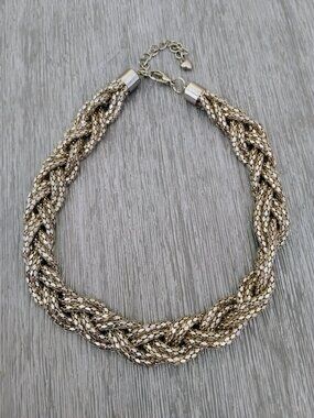 Braided Mesh Snake Chain Silver Choker